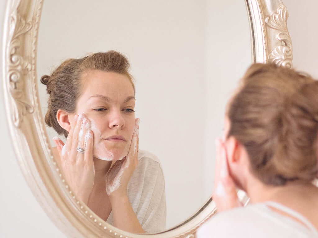 Louise Thomas Skin Care The Cleanser in use